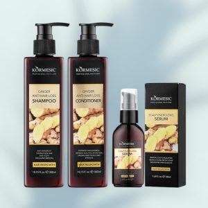 Zestaw Kormesic Ginger na porost włosów – szampon, odżywka, serum